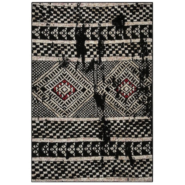 Safavieh 3 x 5 ft. Adirondack 202Z Power Loomed Rectangle Area Rug Black & Light Grey ADR202Z-3 - main